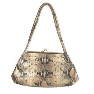 Vintage HOBO Snakeskin Handbag Beige Small